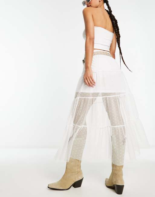 Mesh maxi skirt store festival