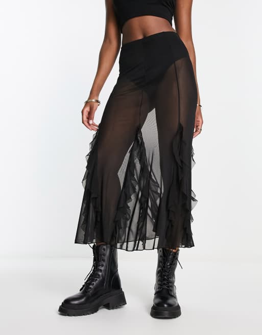 Black festival 2025 maxi skirt