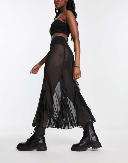 Black festival 2025 maxi skirt