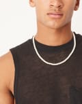 [ASOS DESIGN] ASOS DESIGN festival short 6mm glass faux pearl necklace in white No Size WHITE
