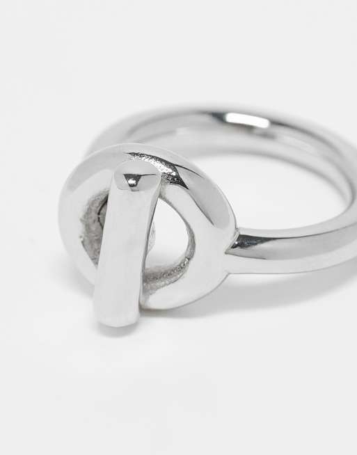 ASOS DESIGN - Festival - Sølvfarvet ring med T-stang i vandtæt rustfrit stål, 2 af 3