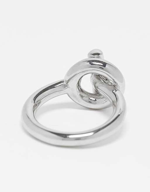 ASOS DESIGN - Festival - Sølvfarvet ring med T-stang i vandtæt rustfrit stål, 3 af 3