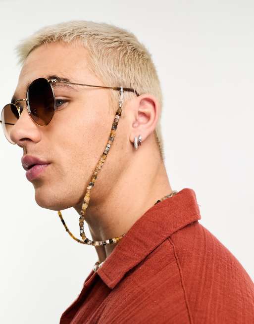 ASOS Design – Festival-Sonnenbrillenkette mit verschiedenen Steinen