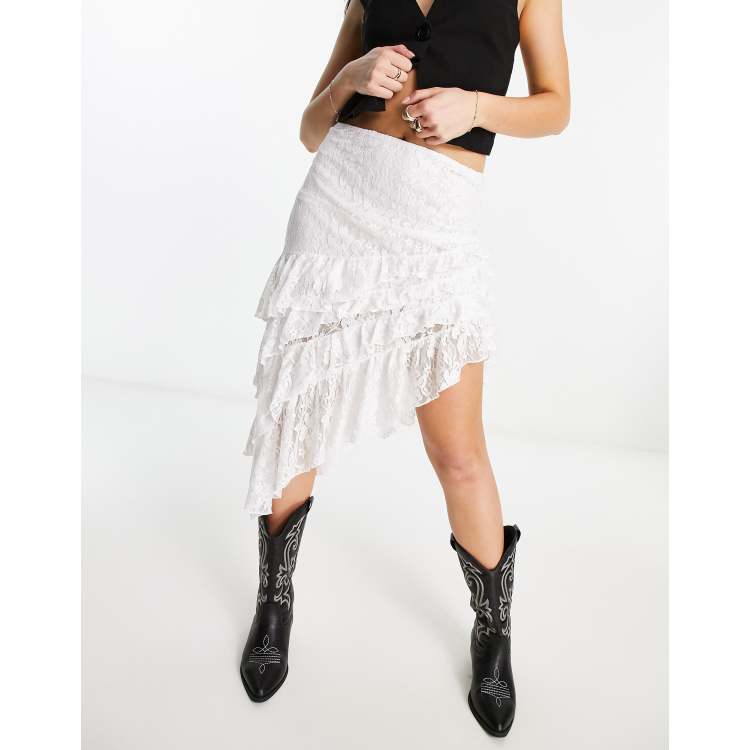 Ivory on sale asymmetrical skirt