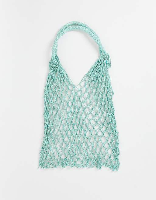 ASOS DESIGN - Festival - Tote tas van gedraaid touw in blauw en wit