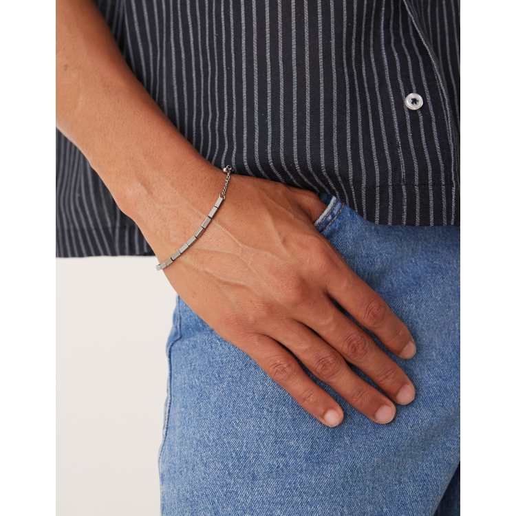 ASOS DESIGN festival waterproof stainless metal rectangle