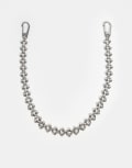 [ASOS DESIGN] ASOS DESIGN festival waterproof stainless steel beaded ball chain jeans chain in silver tone No Size SILVER