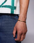 [ASOS DESIGN] ASOS DESIGN Festival waterproof stainless steel chain and metal beaded bracelet in gold tone No Size GOLD