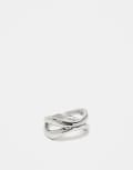 [ASOS DESIGN] ASOS DESIGN festival waterproof stainless steel twisted wrap-around ring in silver tone XL SILVER
