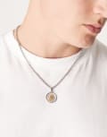 [ASOS DESIGN] ASOS DESIGN Festival waterproof stainless steel Virgin Mary pendant necklace in silver tone No Size SILVER