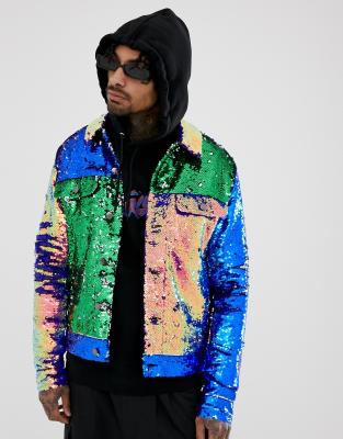 Asos sequin jacket mens sale