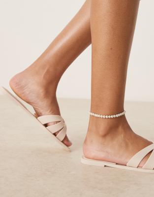 Asos Design Fia Cross Strap Jelly Flat Mules