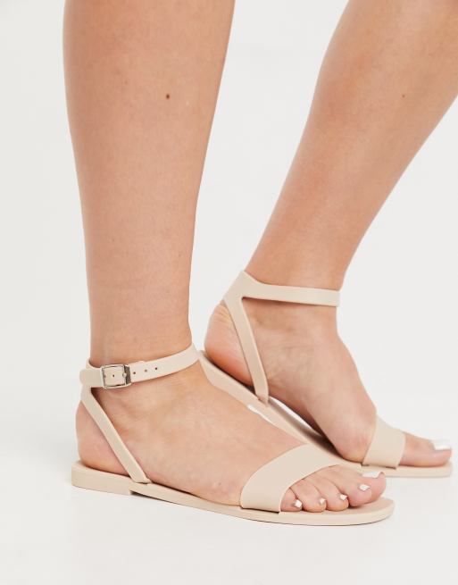 ASOS DESIGN Fia jelly sandals in matte beige ASOS