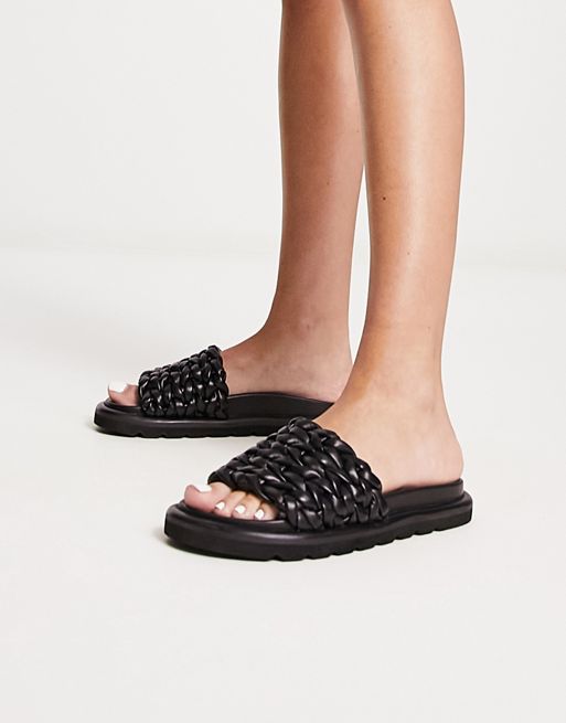 ASOS, Shoes, Asos Design Womens Size 8 Black Snake Wide Fit Forcefield  Flat Sandals