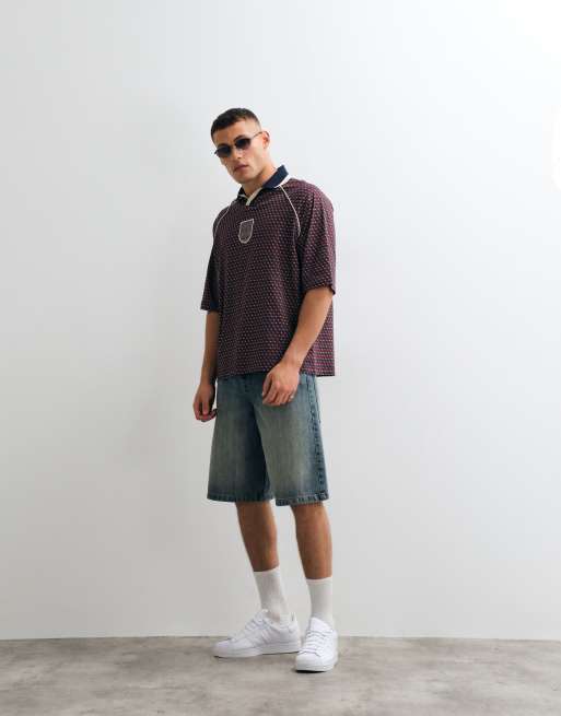 ASOS DESIGN - FIFA World Cup - Bordeauxrød oversized polo med England-print, 3 af 5