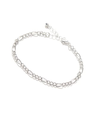 Asos Design Figaro Chain Bracelet In Silver