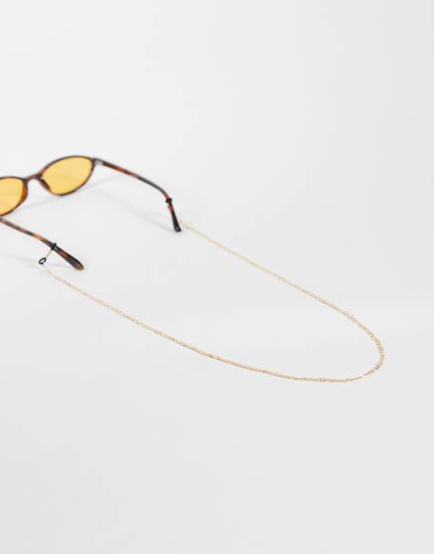 ASOS DESIGN figaro sunglasses chain in gold - view 1