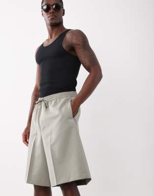 Figurbetonte Bermuda-Schlupfshorts in Salbeigrün Grün XL