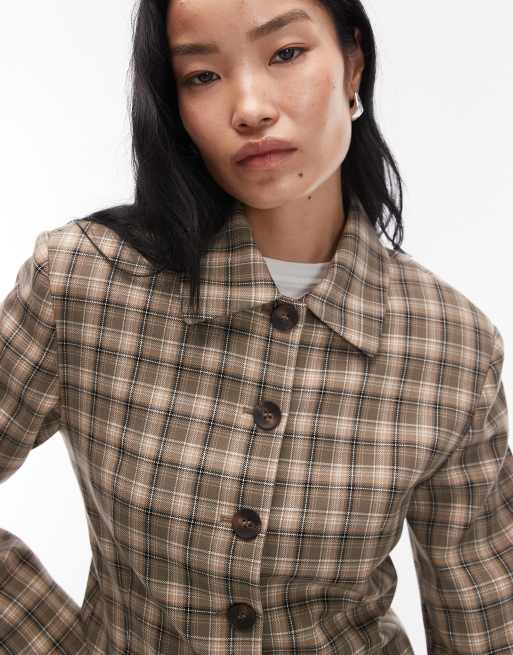 ASOS DESIGN – Figurbetonte Cropped-Jacke mit Karomuster und Kragen, 4 von 4