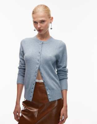 ASOS DESIGN - Figurbetonte, mittelschwere Strickjacke in Blau