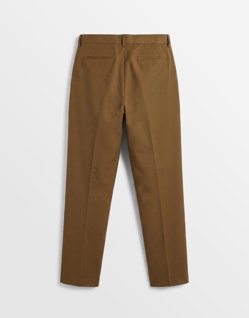 ASOS DESIGN – Figurbetonte, schmal zulaufende Oversize-Hose in Olivgrün mit Bundfalten, 7 von 9