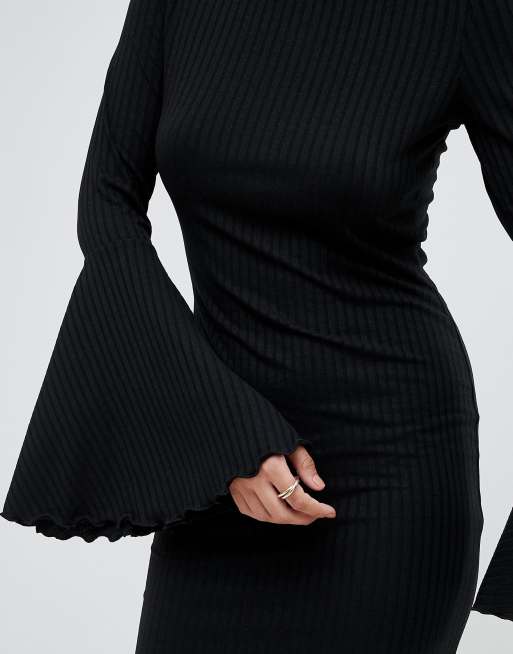 ASOS DESIGN – Figurbetontes Midikleid mit ausgestellten Ärmeln, 3 von 4