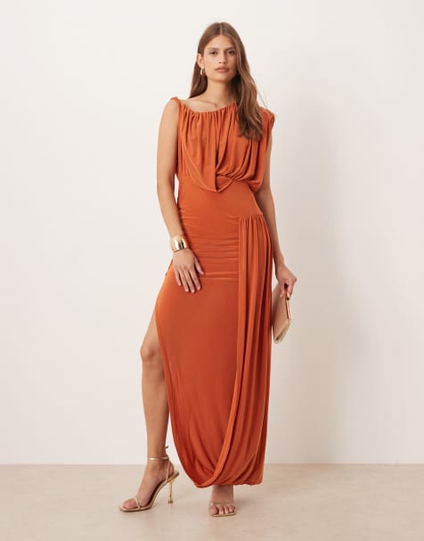 ASOS DESIGN – Figurbetontes Midikleid mit Drapierung - view 1
