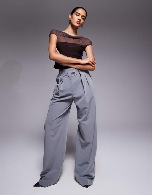 ASOS DESIGN – Figurbetontes Oberteil aus Netzstoff in Schokobraun mit U-Boot-Ausschnitt, 2 von 4