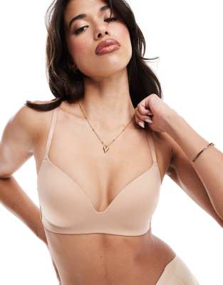 ASOS DESIGN - Figurformender Push-up-BH in Beige ohne Bügel-Neutral