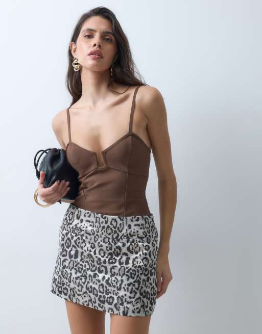 ASOS DESIGN figursydd mikrokjol i leopardmönster, 5 av 5