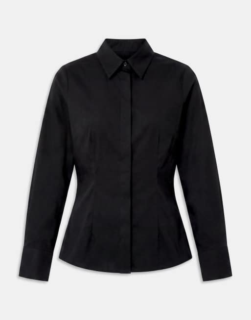 ASOS DESIGN figursydd skjorta i svart, 5 av 8