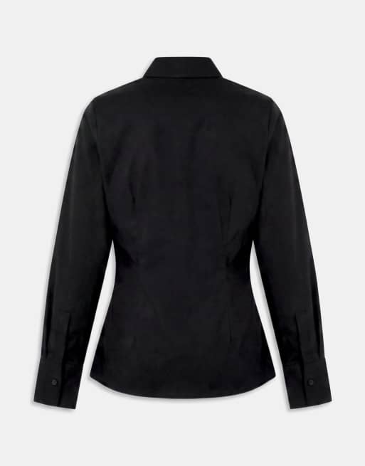 ASOS DESIGN figursydd skjorta i svart, 6 av 8