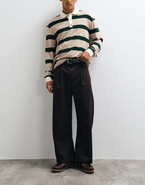 ASOS DESIGN figursydda barrelbyxor i brunt - view 1