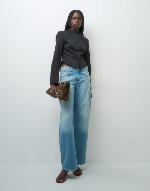 ASOS DESIGN figursyet militærjakke med kinakrave bagpå, 2 af 4