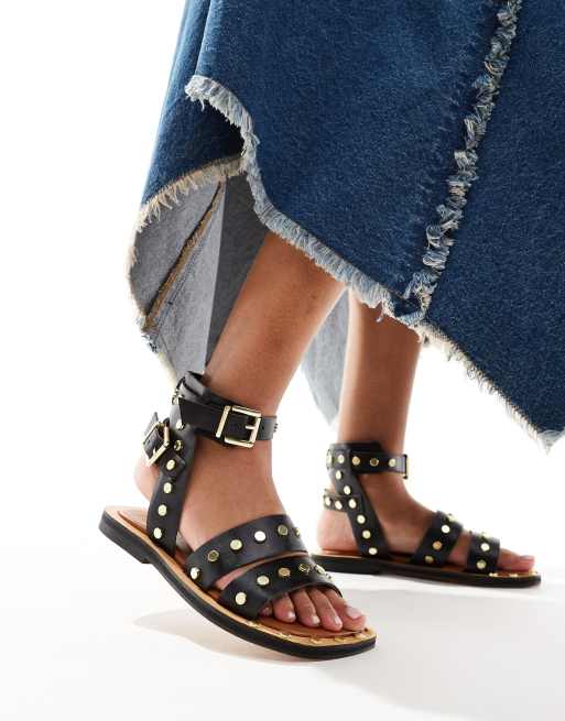 Asos embellished flat sandals online