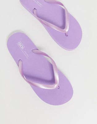 ASOS DESIGN Filter flip flops in lilac 