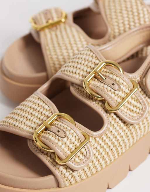 ASOS DESIGN – Filter – Sandalen in Naturbast-Optik mit Fußbett und dicker Sohle, 2 von 4