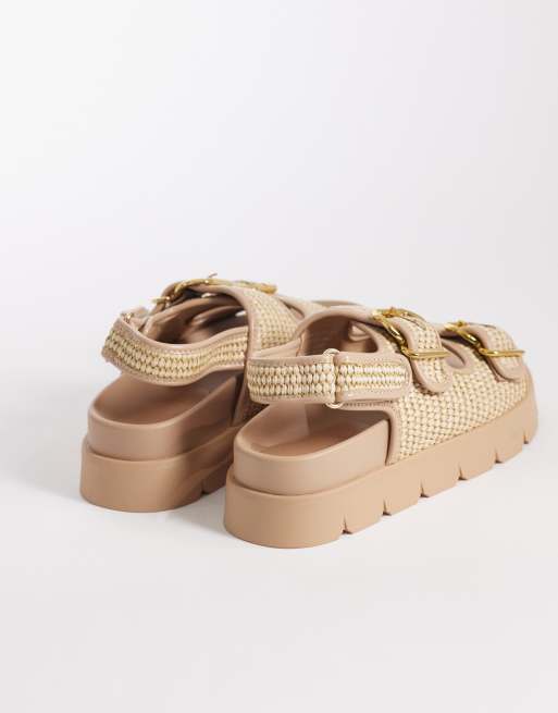 ASOS DESIGN – Filter – Sandalen in Naturbast-Optik mit Fußbett und dicker Sohle, 4 von 4