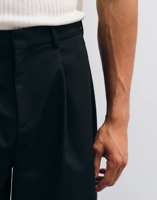 ASOS DESIGN fin barrel-shorts i svart, lång modell, 5 av 5