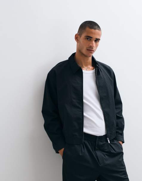 ASOS DESIGN fin set-blousonjacka i svart seersucker - view 1