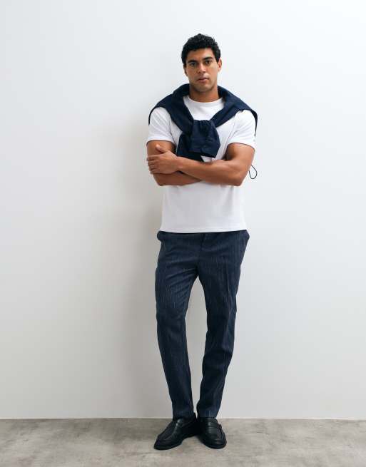 ASOS DESIGN tapered smart co-ord in navy, 3 av 3