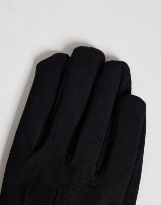 ASOS DESIGN fina handskar i svart mockaimitation, 2 av 3