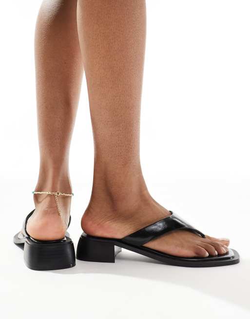 Cuoio Asos Sandali Infradito Tacco Medio ASOS DESIGN Finale