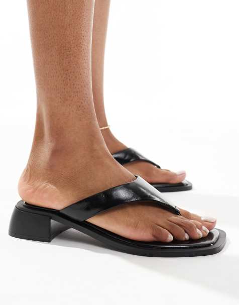 ASOS DESIGN - Finale - Sorte højhælede mule-sandaler med tårem - view 1