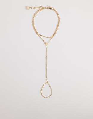 Asos Design Fine Hand Chain In Gold