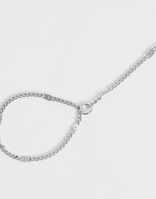 ASOS DESIGN fine hand chain in silver tone, 2 of 3