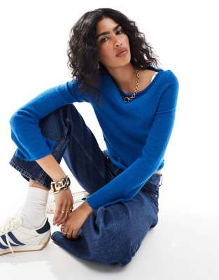 OCEANSIDE COASTAL BLUE KNIT TOP main image 1