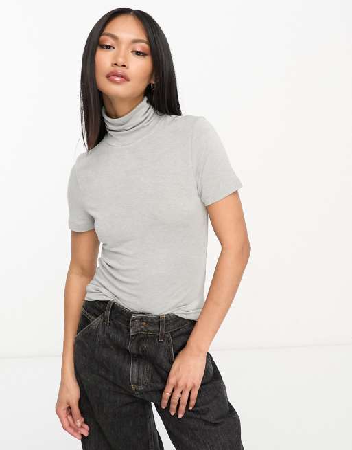 Short sleeve roll neck top sale