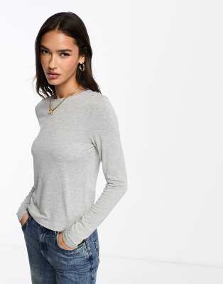 Knit long sleeve bodysuit - Studio · Grey Marl · Sweaters And Cardigans