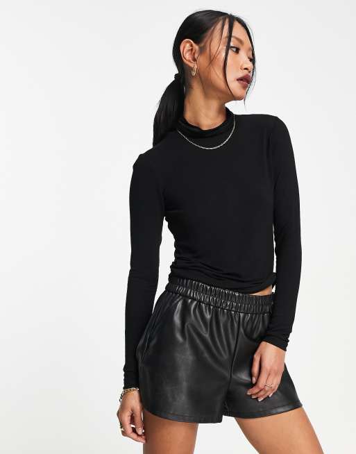 Black fine sales knit top